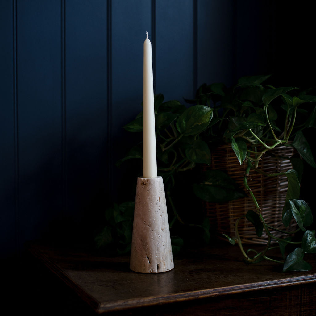 Argyll - Travertine Candlestick Holder - Large – Arthur Cameron Trade