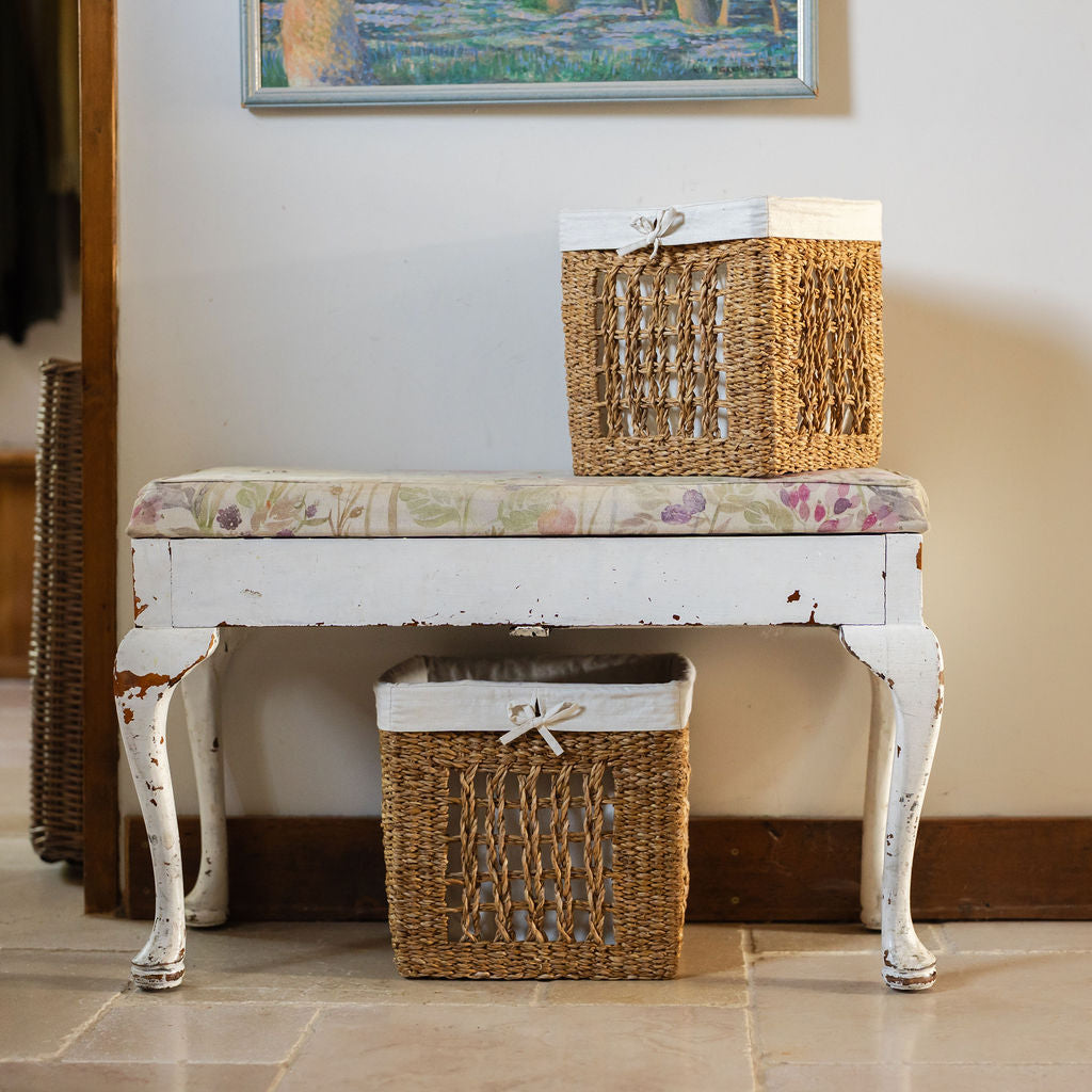 Balu Cotton Lined Woven Seagrass Storage Basket – Arthur Cameron Trade